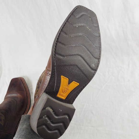 Ariat Heritage Roughstock Western Boots 11 D Square Toe Cowboy Brown Oiled Rowdy - Picture 6 of 6